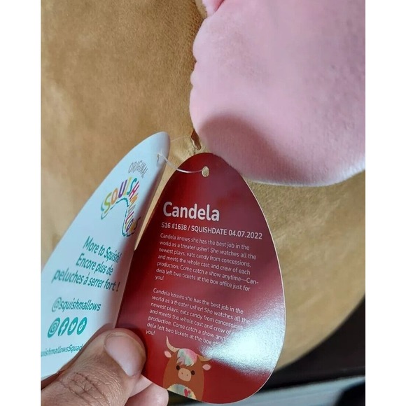 NWT Squishmallow CANDELA The Highland Cow 16" Valentines 2023 Rainbow - Picture 5 of 6